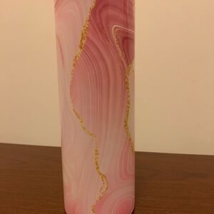 Pink and Gold Swirl Vase